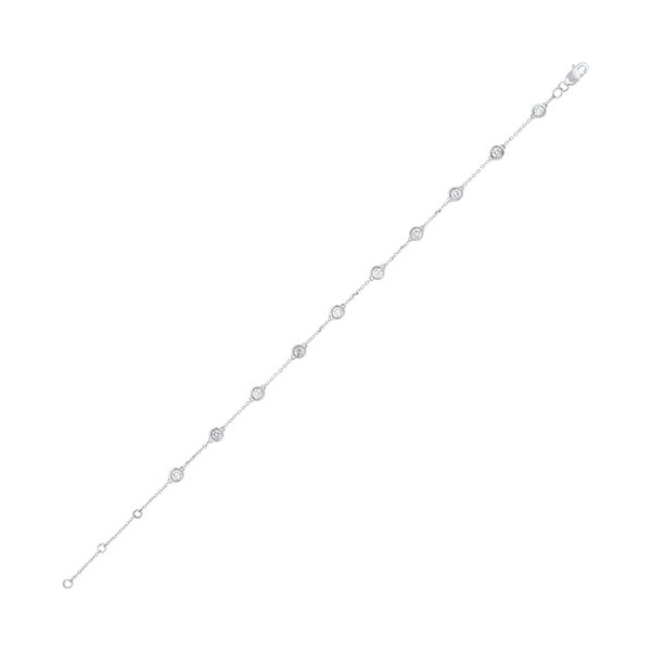 14Kt White Gold Diamond (3/4Ctw) Bracelet