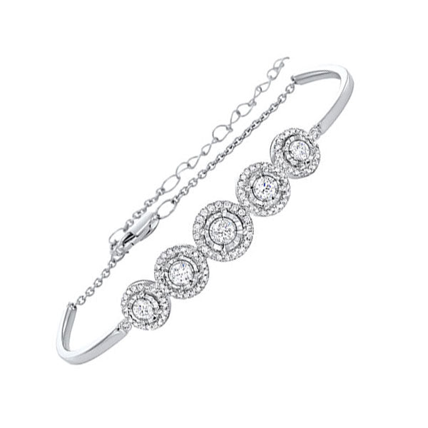 14Kt White Gold Diamond (7/8Ctw) Bangle