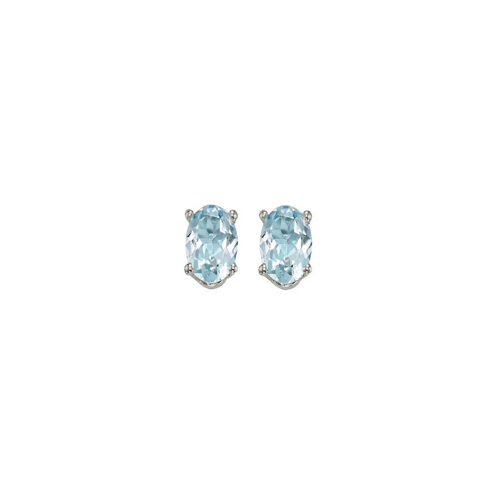 14Kt White Gold Aquamarine (1/2 Ctw) Earring