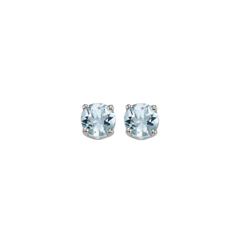 14Kt White Gold Aquamarine (7/8 Ctw) Earring