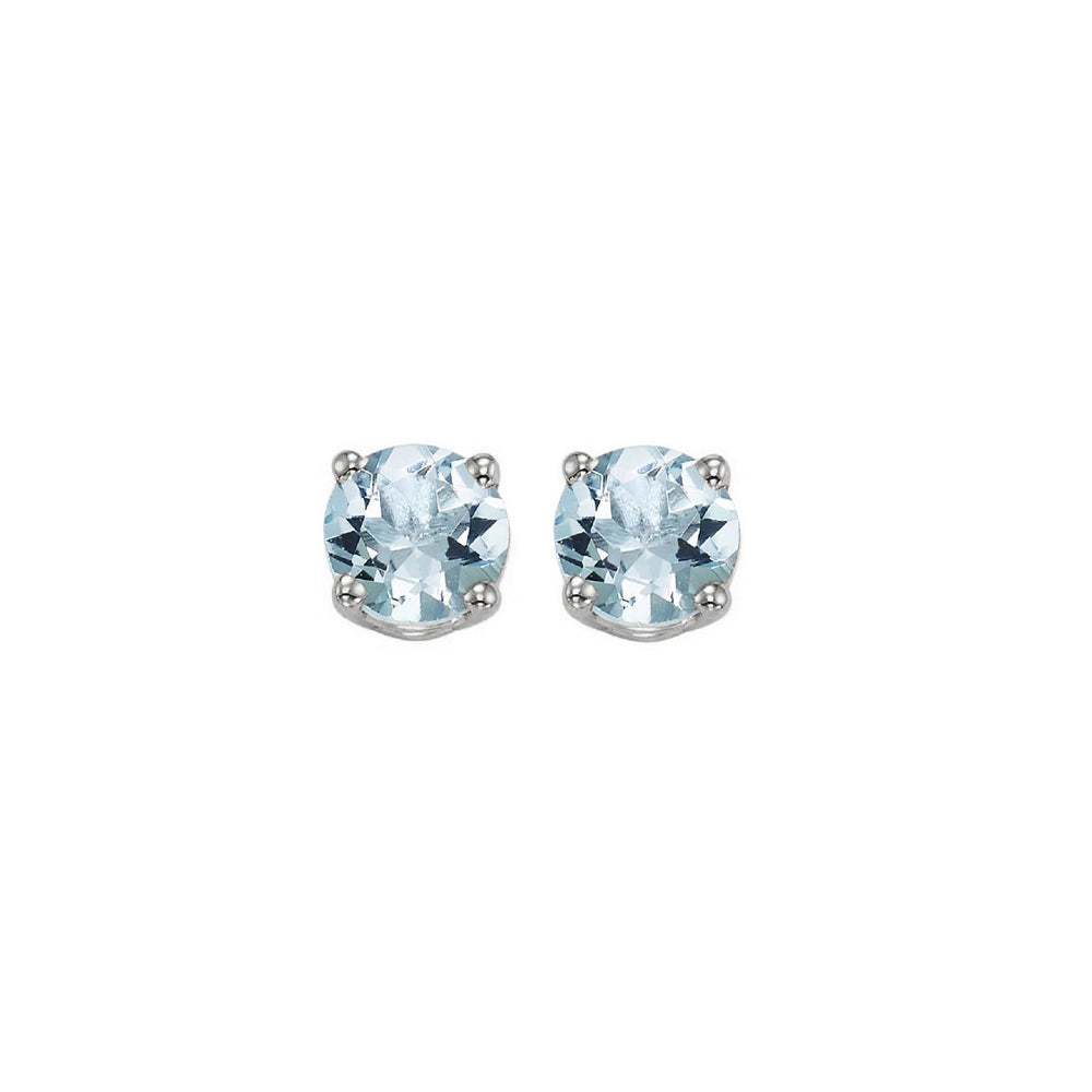 14Kt White Gold Aquamarine (1 Ctw) Earring