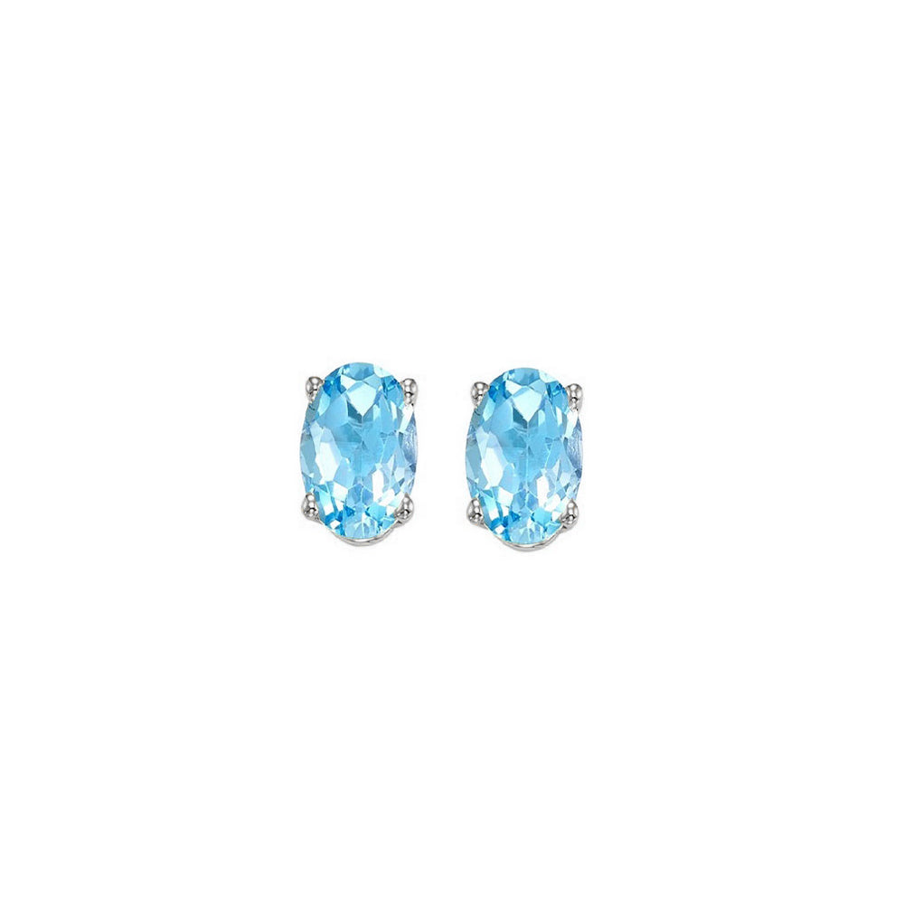 14Kt White Gold Blue Topaz (1/2 Ctw) Earring