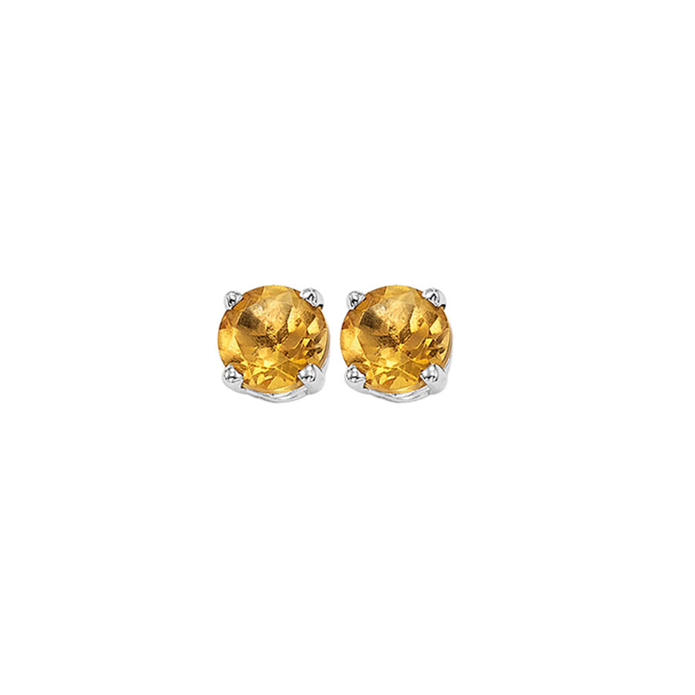 14Kt White Gold Citrine (1 Ctw) Earring