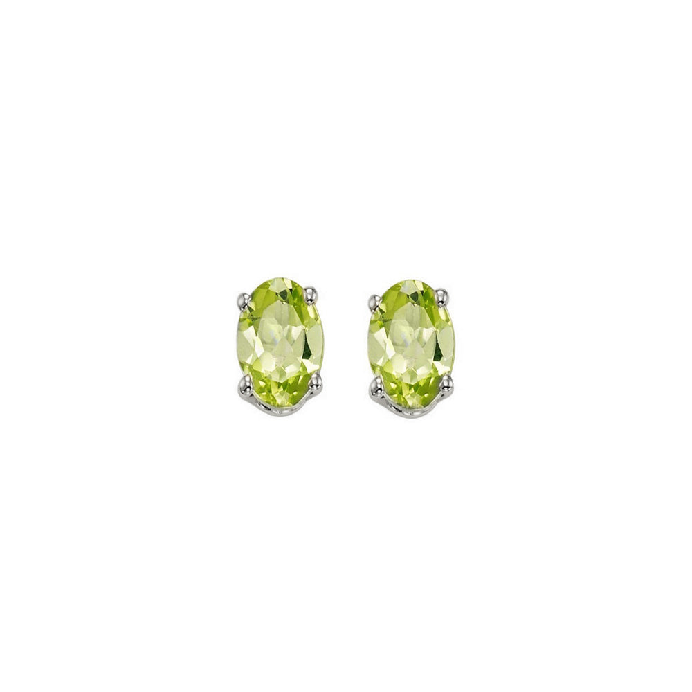 14Kt White Gold Peridot (7/8 Ctw) Earring