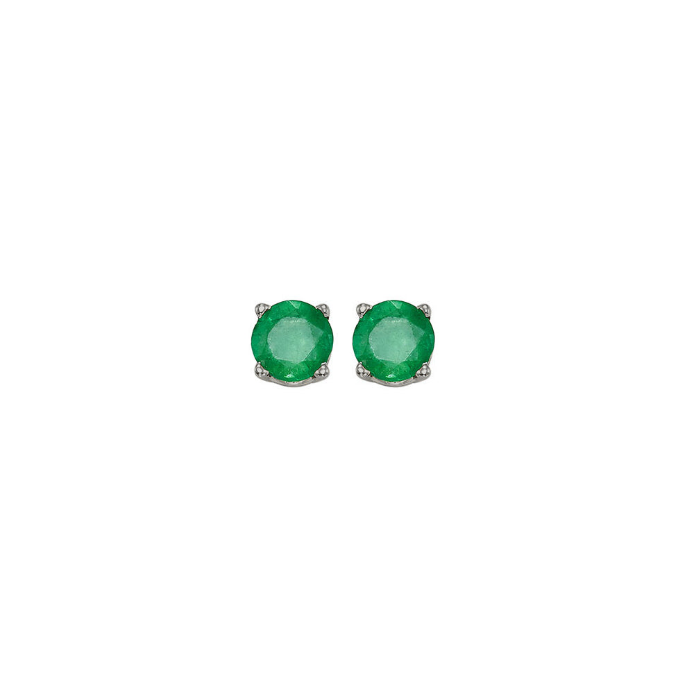 14Kt White Gold Emerald (1/2 Ctw) Earring