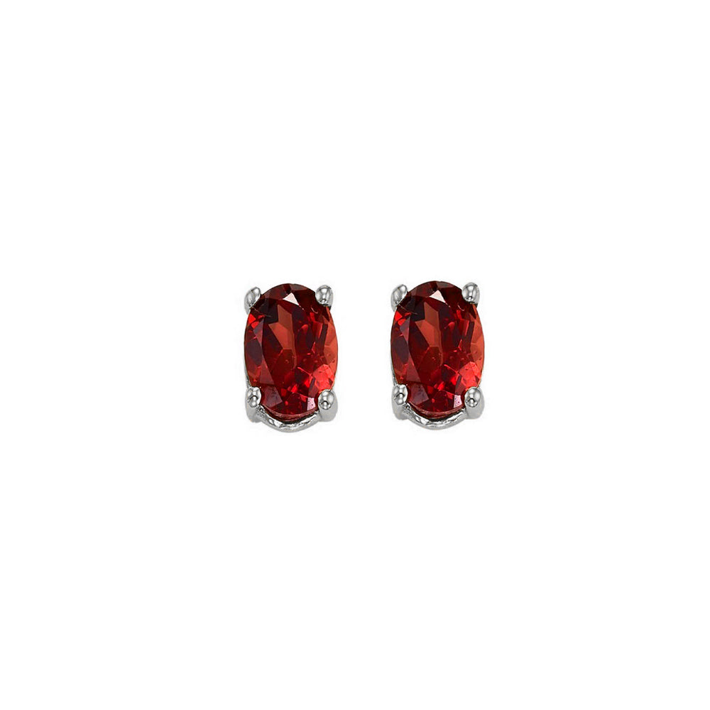 14Kt White Gold Garnet (1/2 Ctw) Earring