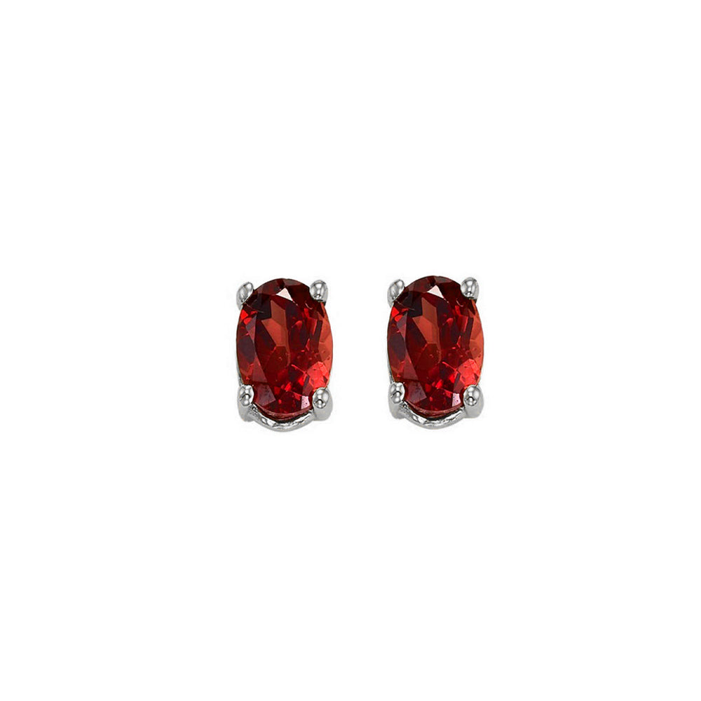 14Kt White Gold Garnet (7/8 Ctw) Earring