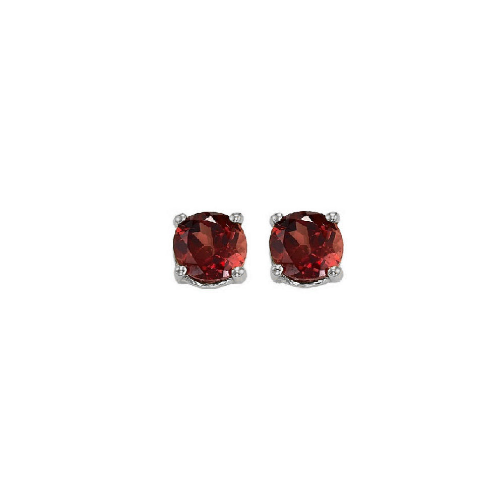 14Kt White Gold Garnet (1/2 Ctw) Earring