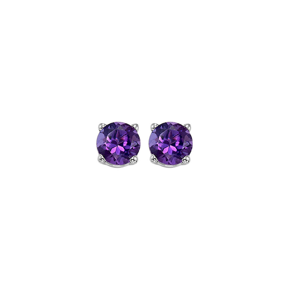 14Kt White Gold Amethyst (7/8 Ctw) Earring