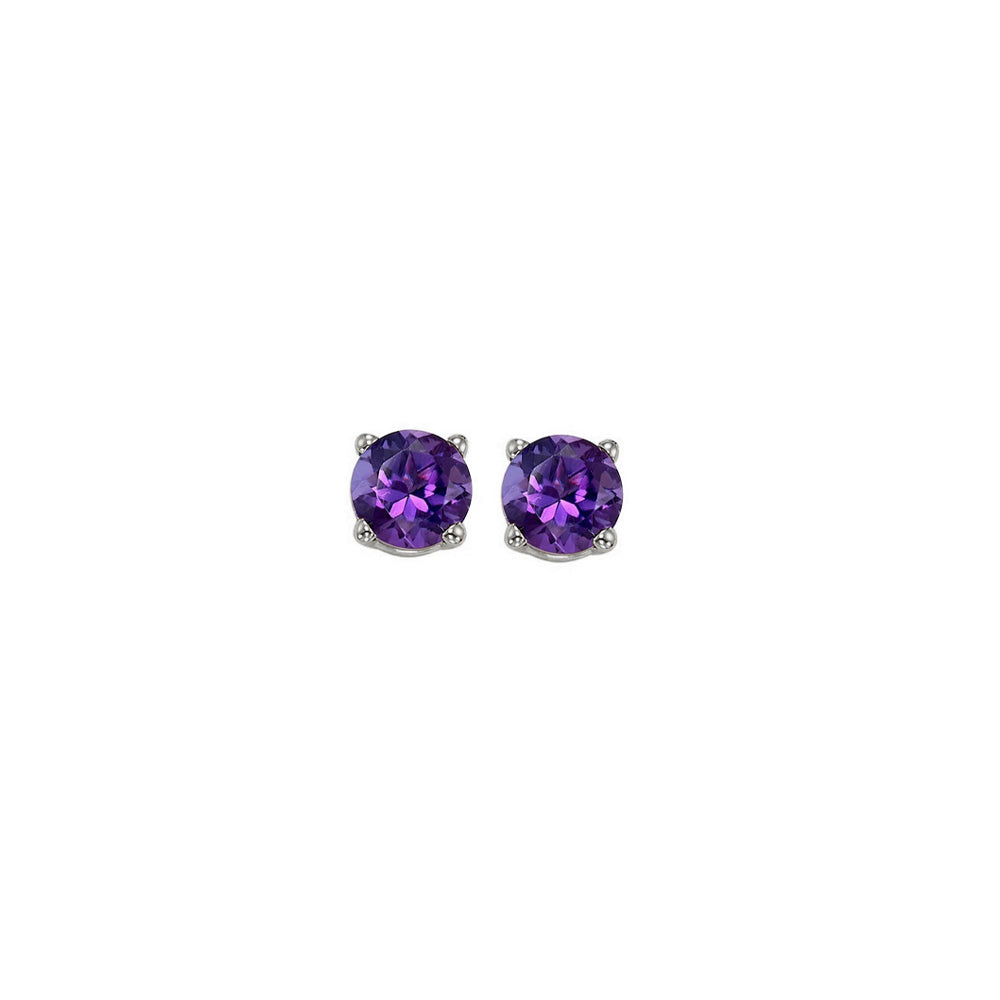 14Kt White Gold Amethyst (1/2 Ctw) Earring