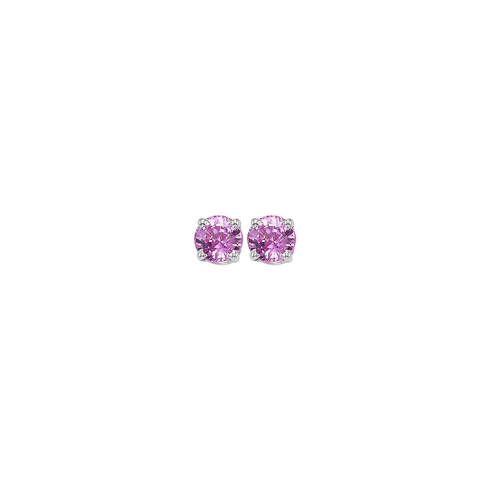 14Kt White Gold Pink Sapphire (1/4 Ctw) Earring