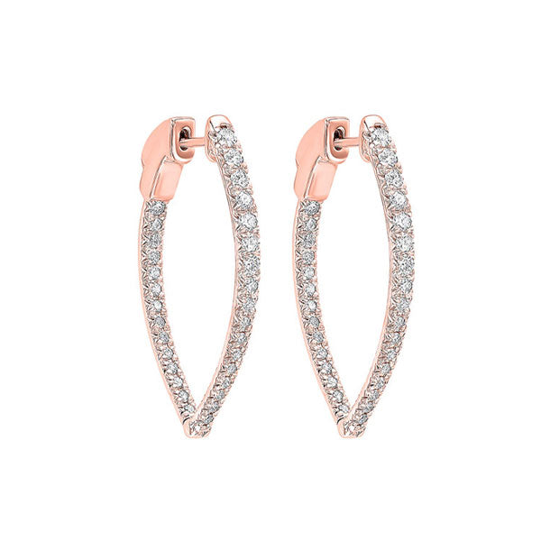 14Kt Rose Gold Diamond (1Ctw) Earring