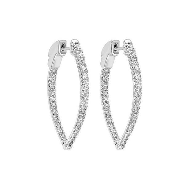 14Kt White Gold Diamond (1Ctw) Earring