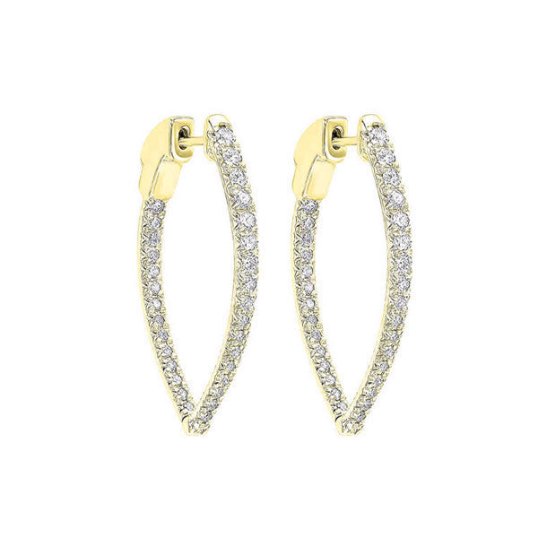 14Kt Yellow Gold Diamond (1Ctw) Earring