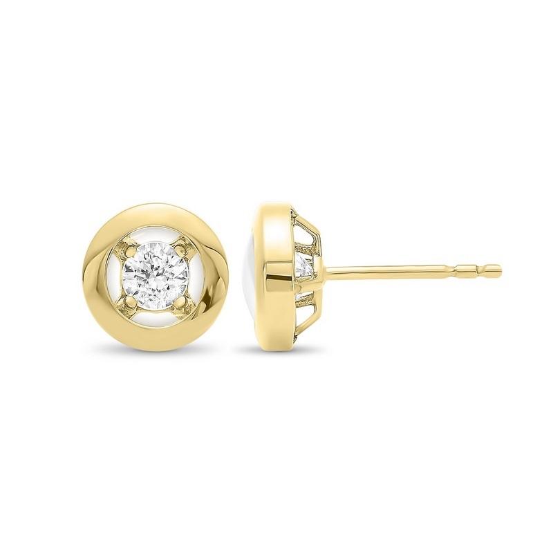 10K Yellow Gold Diamond Earrings 1/6 ct