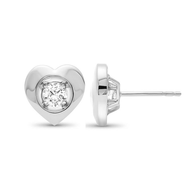 10K White Gold Diamond Earrings 1/7 ct