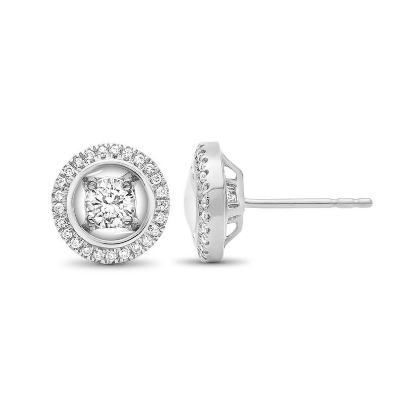 14K White Gold Diamond Earrings 1/3 ct