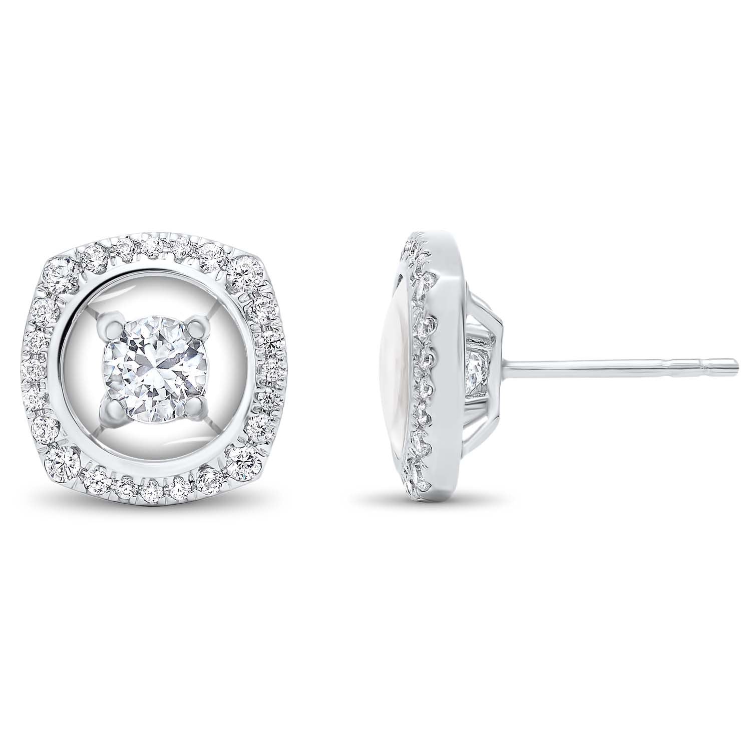 10K White Gold Diamond Earrings 1/3 ct