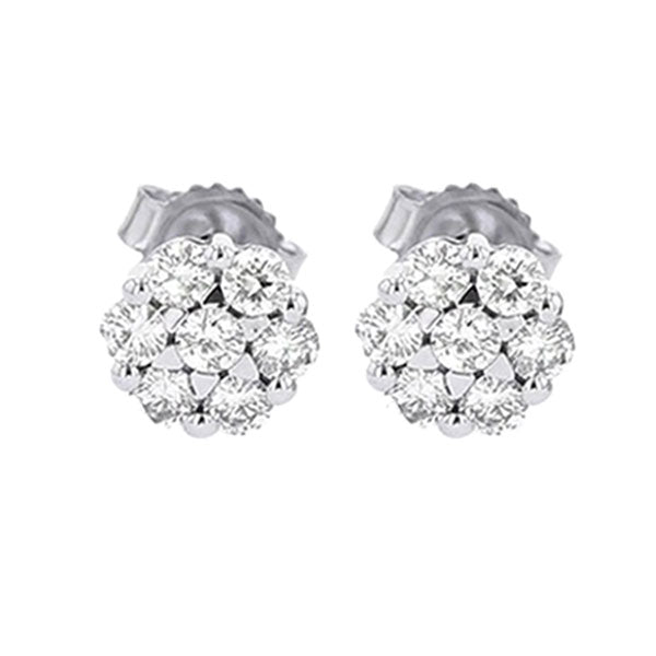 14Kt White Gold Diamond (1Ctw) Earring