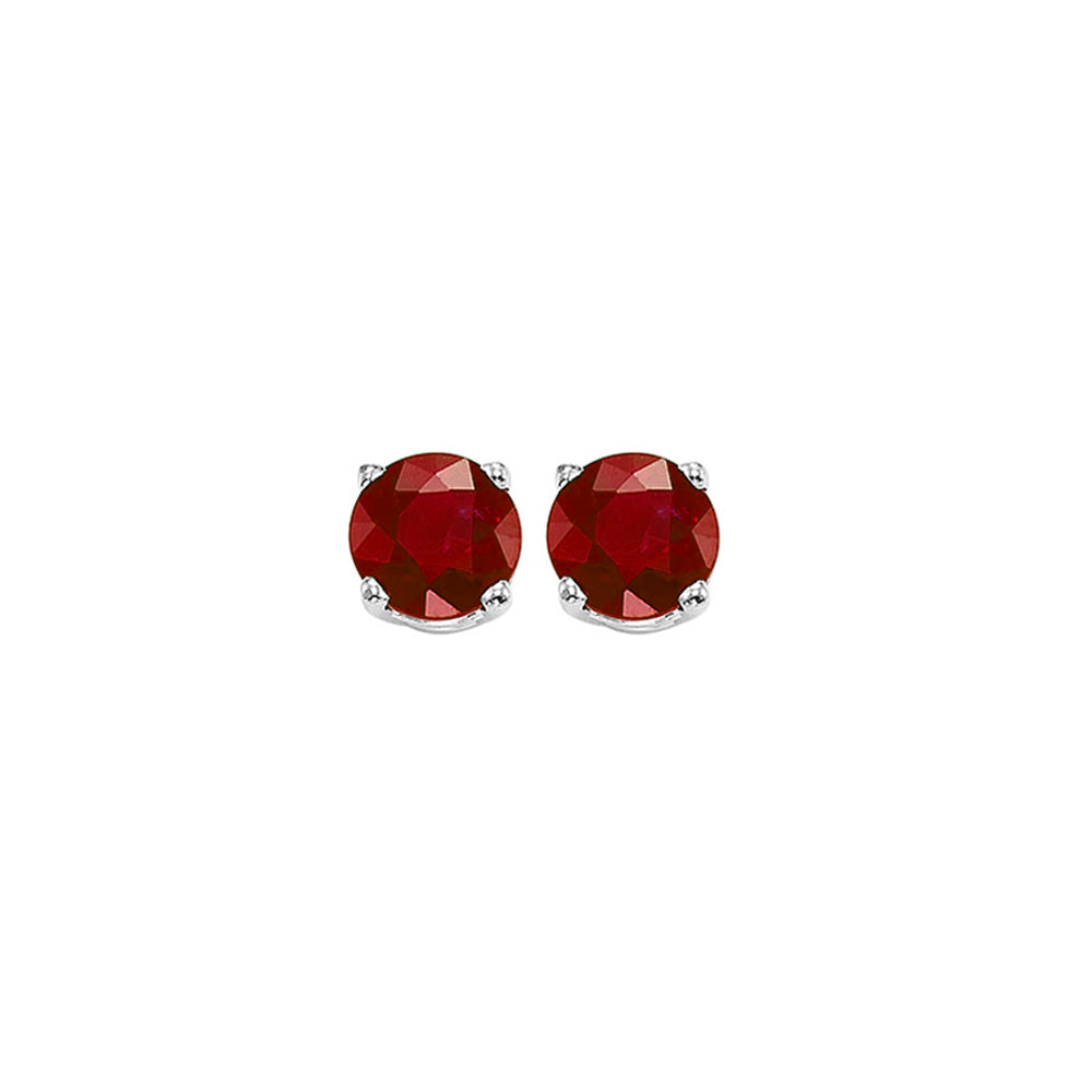 14Kt White Gold Ruby (1/2 Ctw) Earring