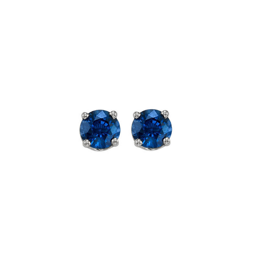 14Kt White Gold Sapphire (7/8 Ctw) Earring