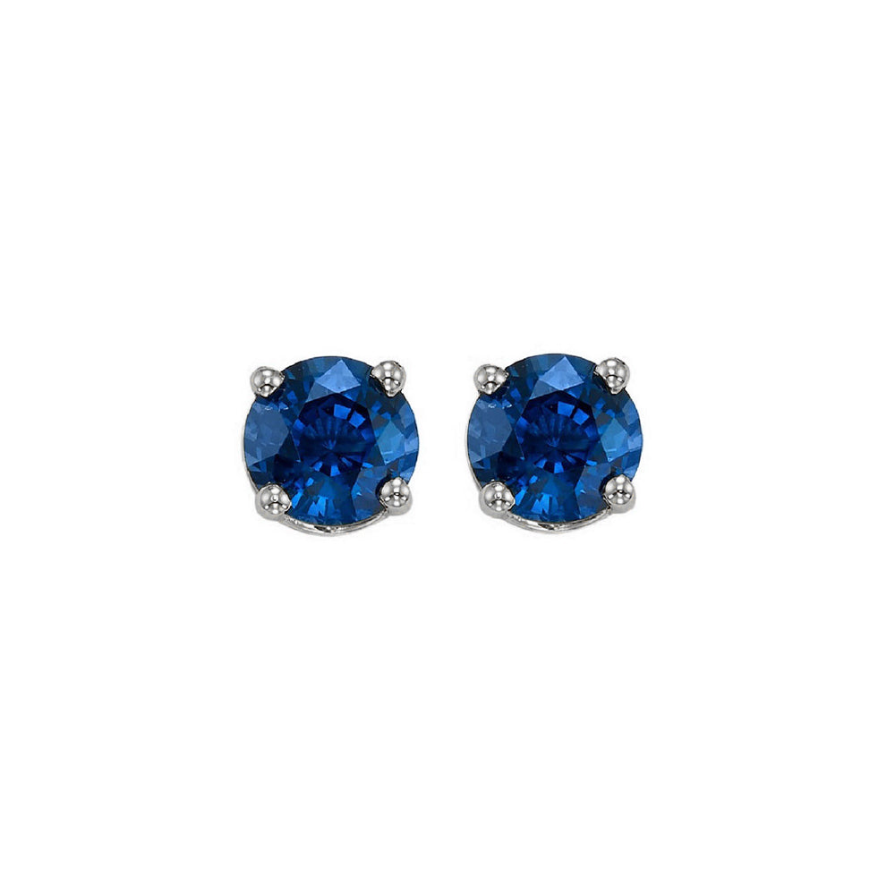 14Kt White Gold Sapphire (1 Ctw) Earring