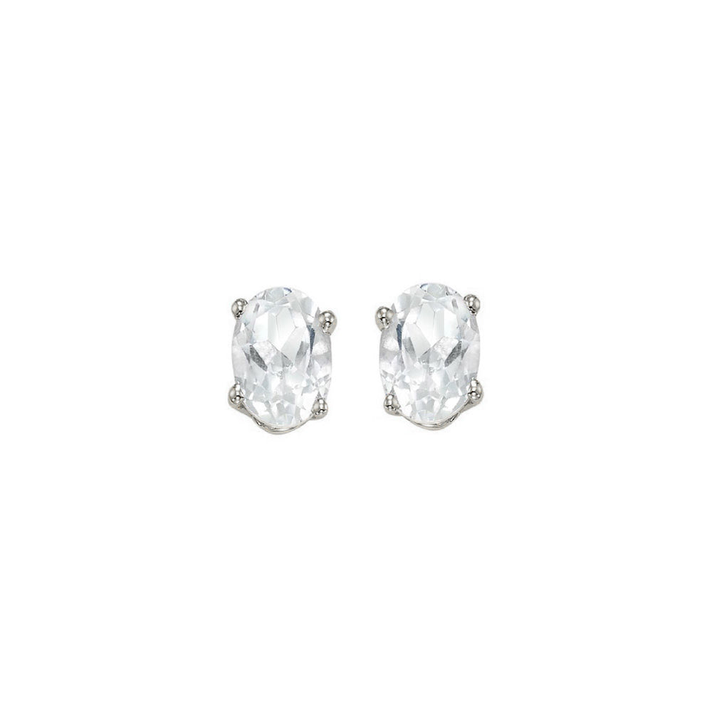 14Kt White Gold White Topaz (1/2 Ctw) Earring