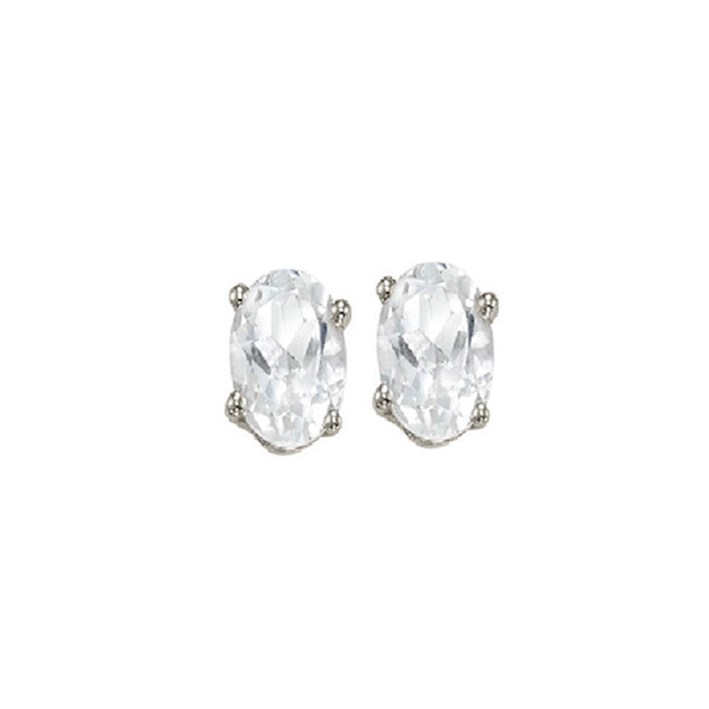 14Kt White Gold White Topaz (1 Ctw) Earring