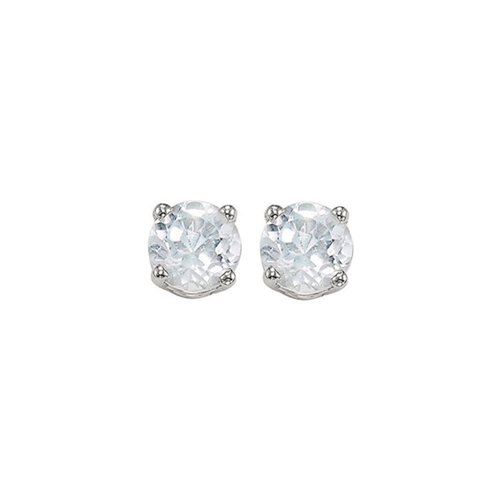 14Kt White Gold White Topaz (1 Ctw) Earring