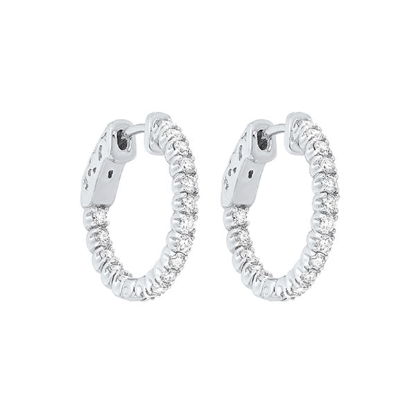 14Kt White Gold Diamond (1Ctw) Earring