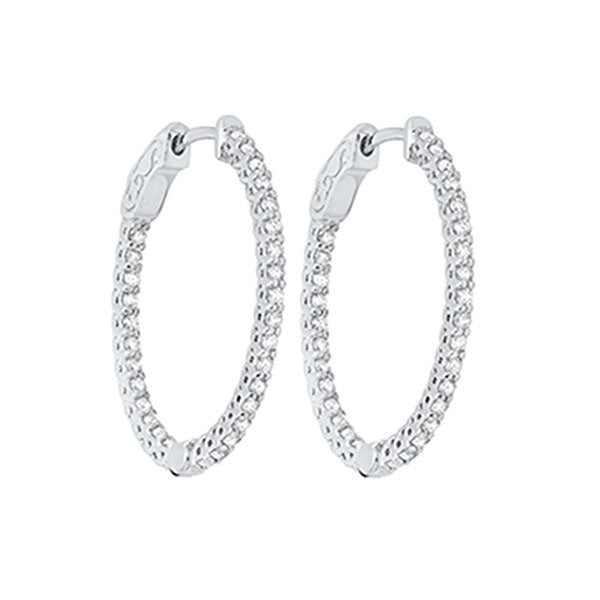 14Kt White Gold Diamond (1Ctw) Earring