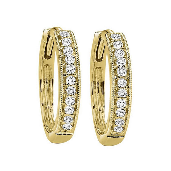 10Kt Yellow Gold Diamond (1/6Ctw) Earring