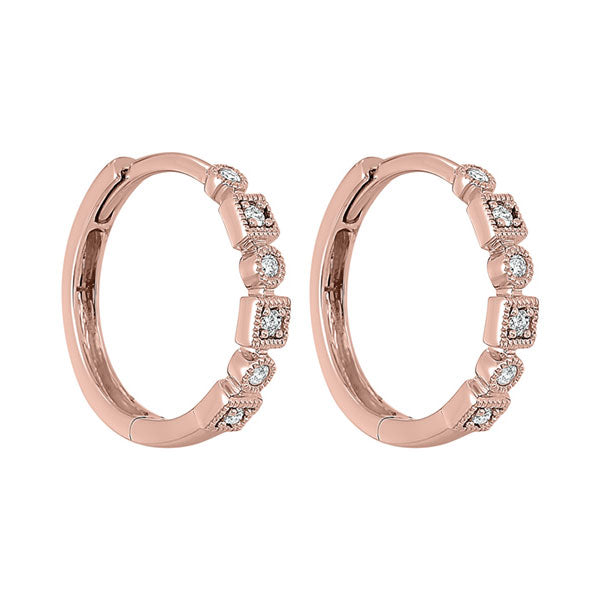 14Kt Rose Gold Diamond (1/8Ctw) Earring