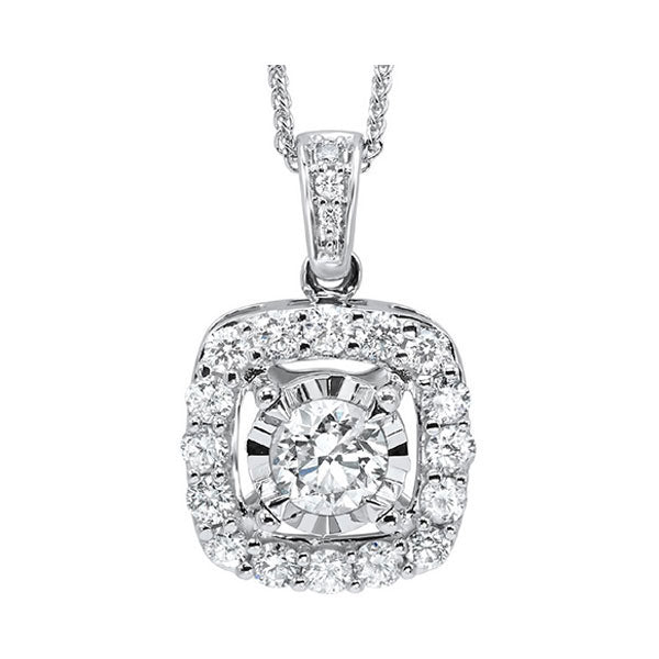 14Kt White Gold Diamond (1/4Ctw) Pendant