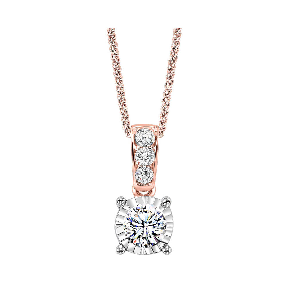 14Kt Rose Gold Diamond (1/10 Ctw) Pendant