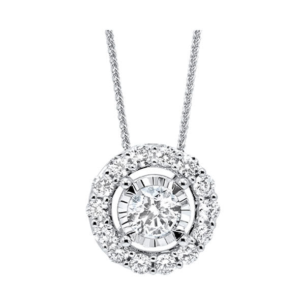 14Kt White Gold Diamond (1/4Ctw) Pendant