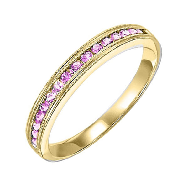 10Kt Yellow Gold Pink Sapphire (1/3 Ctw) Ring