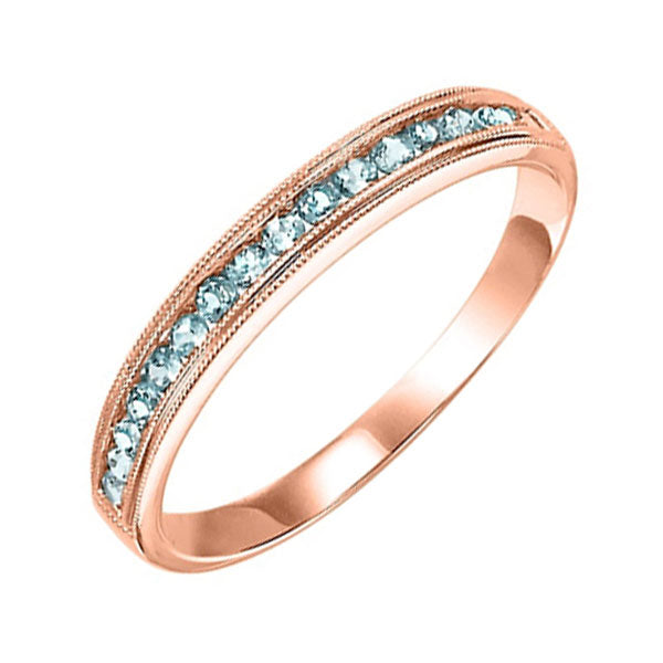 10Kt Rose Gold Blue Topaz (1/3 Ctw) Ring