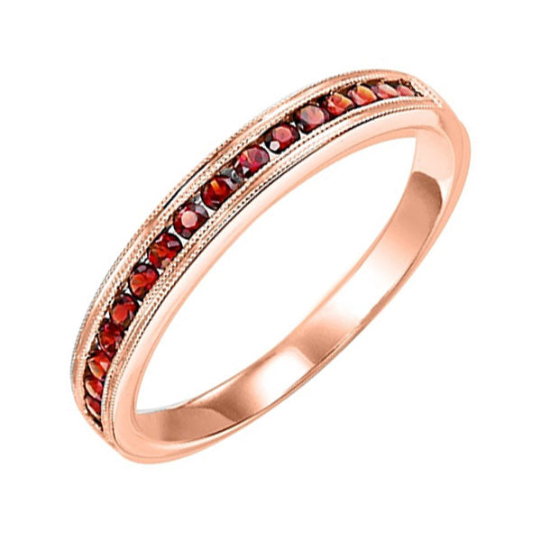 10Kt Rose Gold Garnet (1/3 Ctw) Ring