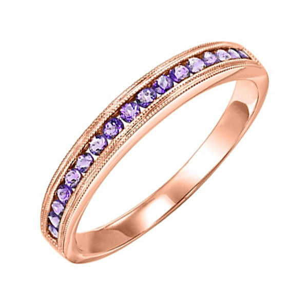 10Kt Rose Gold Amethyst (1/3 Ctw) Ring