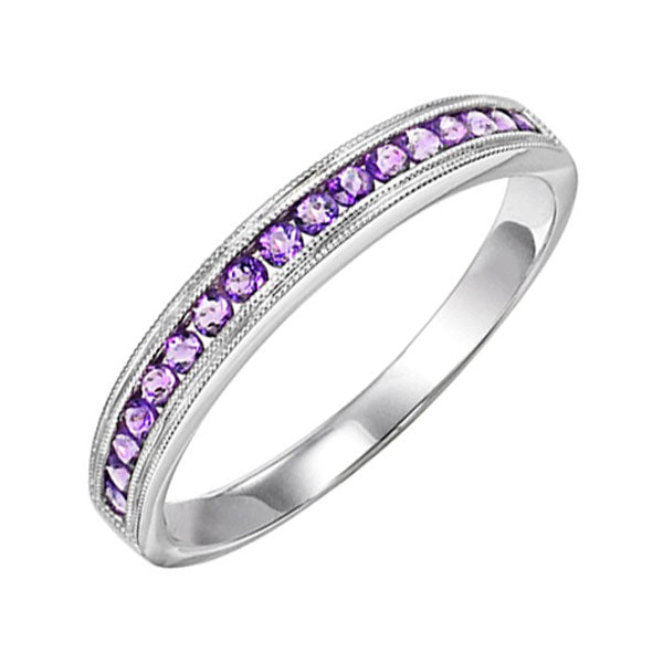 10Kt White Gold Amethyst (1/3 Ctw) Ring