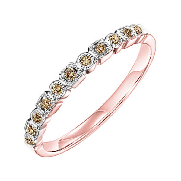 14Kt Pink Gold Diamond (1/10 Ctw) Ring