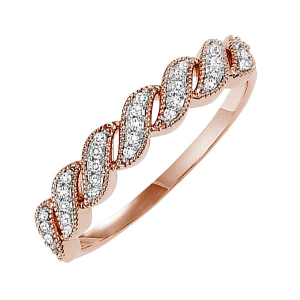 10Kt Rose Gold Diamond (1/10 Ctw) Band