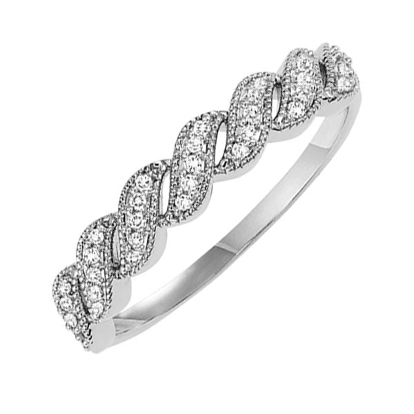 10Kt White Gold Diamond (1/10 Ctw) Ring