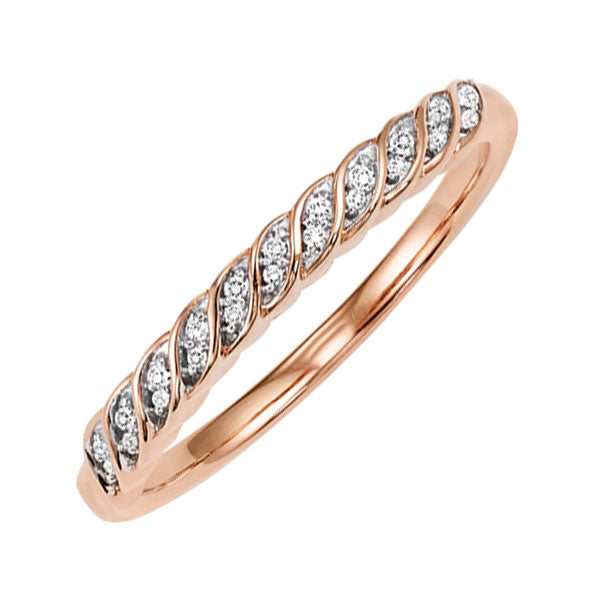 14Kt Rose Gold Diamond (1/20 Ctw) Band