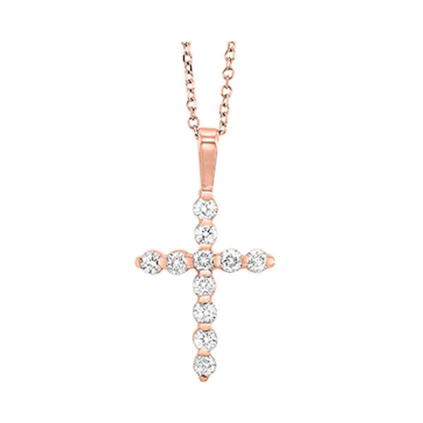 14Kt Rose Gold Diamond (1/10 Ctw) Pendant