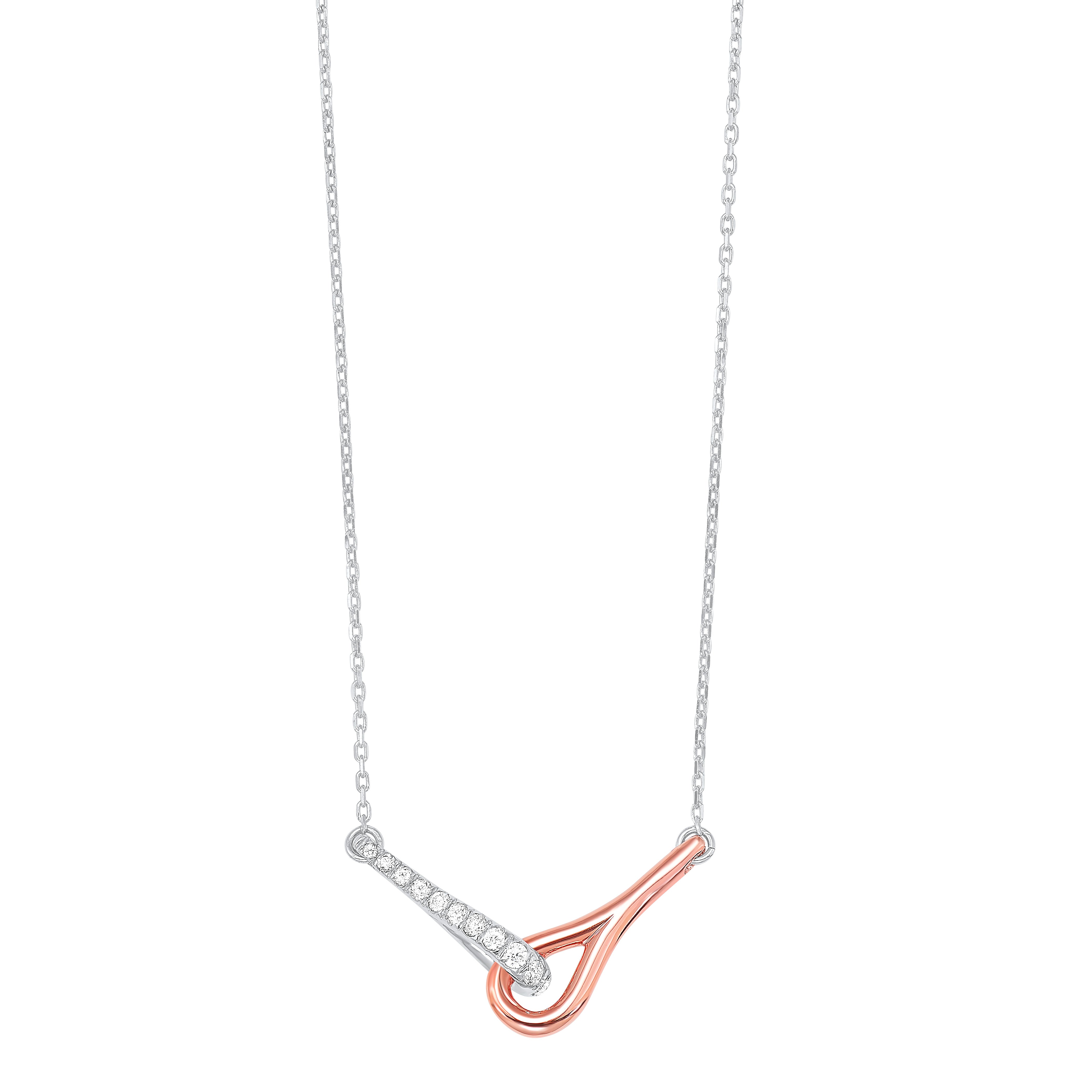 14K & Silver Diamond Necklace