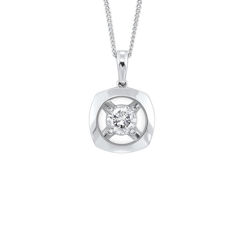 10K White Gold Diamond Pendant