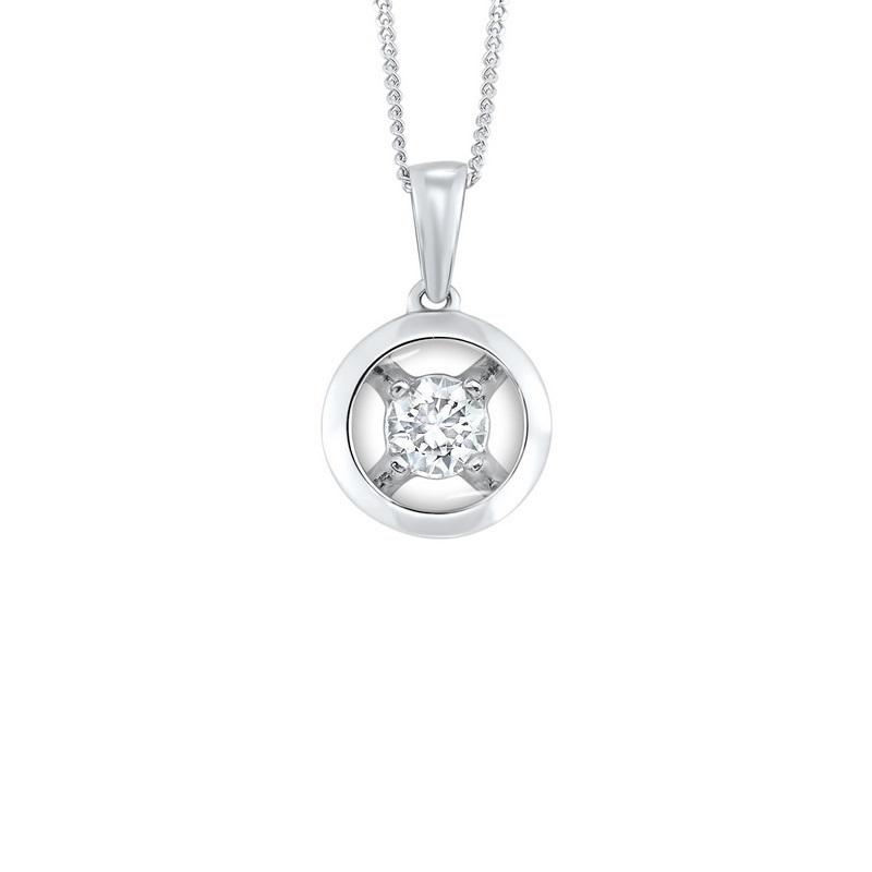 10K White Gold Diamond Pendant 1/7 ct