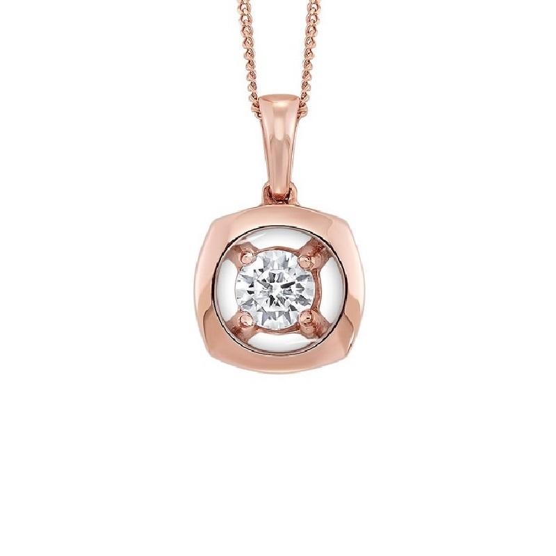 10K Rose Gold Diamond Pendant 1/7 ct